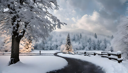 landscape with snow