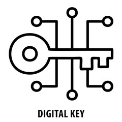Digital key, encryption, security, access, digital key icon, lock, password, authentication, digital security, technology, secure access, electronic key