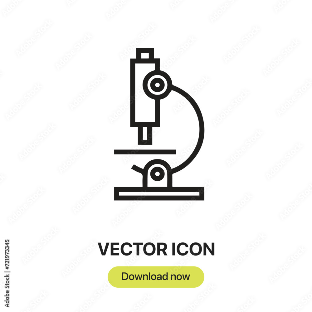 Aufkleber Microscope icon vector. Linear-style sign for mobile concept and web design. Microscope symbol illustration. Pixel vector graphics - Vector.	