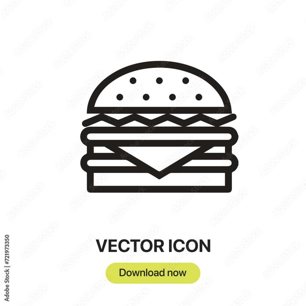 Fototapete hamburger icon vector. linear-style sign for mobile concept and web design. hamburger symbol illustr
