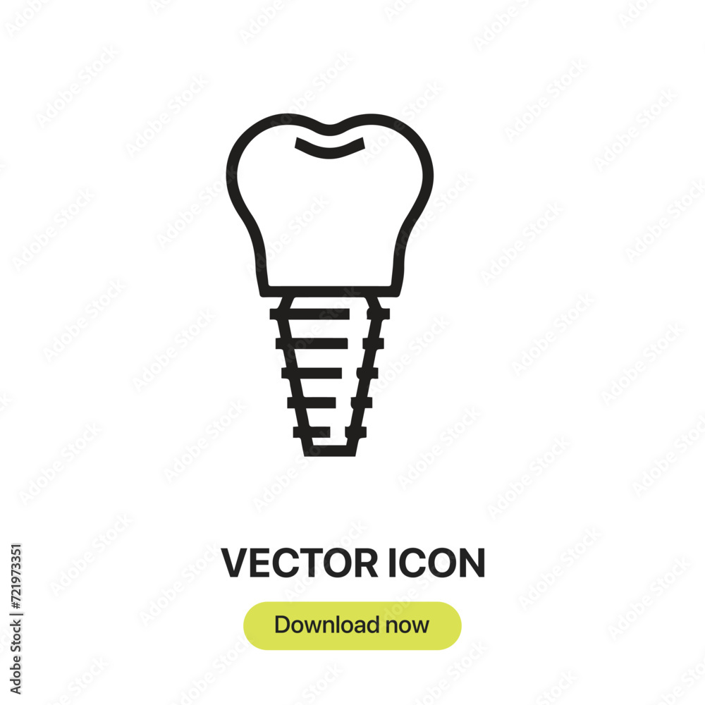 Leinwandbilder Tooth icon vector. Linear-style sign for mobile concept and web design. Tooth symbol illustration. Pixel vector graphics - Vector.	