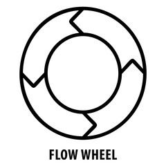 Flow wheel, circular flow, process flow, flowchart, flow wheel icon, workflow, diagram, circular diagram, cycle, circular process, business flow, circular motion, progression