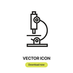 Microscope icon vector. Linear-style sign for mobile concept and web design. Microscope symbol illustration. Pixel vector graphics - Vector.	