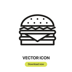 Hamburger icon vector. Linear-style sign for mobile concept and web design. Hamburger symbol illustration. Pixel vector graphics - Vector.	