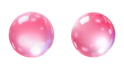 pink bubbles isolated on transparent background