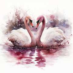 two flamingos in the water