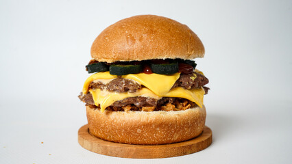 Hamburger on white background