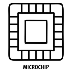 Microchip, technology, electronics, microchip icon, computer chip, circuit, semiconductor, tech, microprocessor, electronic, hardware, technology symbol, innovation, digital, microelectronics
