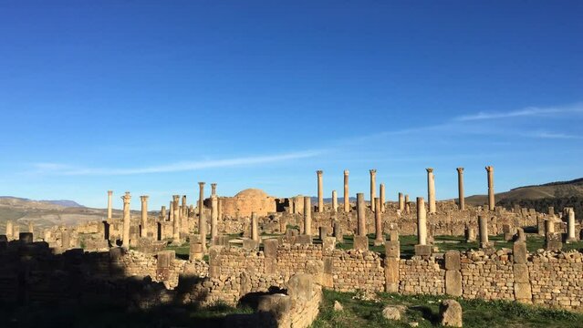 The ancient Roman town of Djemila. Setif, Algeria.  UNESCO World Heritage Site.