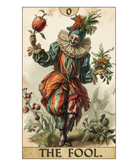 Vintage Tarot Card Number 0 The Fool