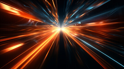 Fototapeta na wymiar abstract acceleration speed motion on night road