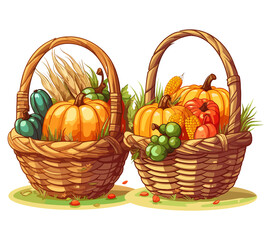 Harvest Fruits Basket illustration