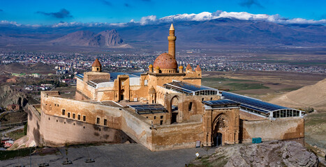 Ishak Pasha Palace in Turkey in the afternoon.