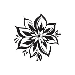 Beautiful minimalist flower illustration art.