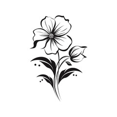 Beautiful minimalist flower illustration art.