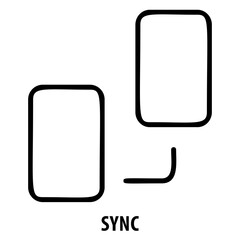 Sync, synchronization, connected devices, data transfer, communication, technology, Sync icon, network, linked, linked devices, syncing, linked data, synchronization icon, connection