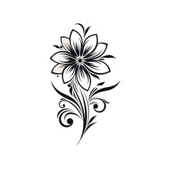 Beautiful minimalist flower illustration art.