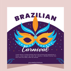 Brazilian Carnival Social Media Post Illustration