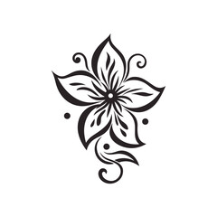 Beautiful minimalist flower illustration art.