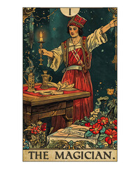 Vintage Tarot Card Number 1 The Magician