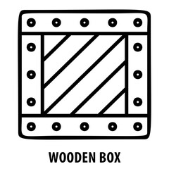 wooden box, storage, container, packaging, crate, wood, vintage, wooden crate, cargo, shipping, wooden storage, antique, rustic, retro, wooden box icon