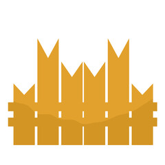 Wooden Fence Vector Illustration