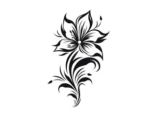 Beautiful vintage minimalist flower illustration art.