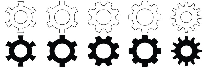 Gear setting icon set. Cog wheel icon. Gear wheel icon. Gear setting icon collection