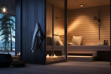 A contemporary sauna room
