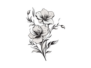 Obraz premium Beautiful minimalist flower illustration art.