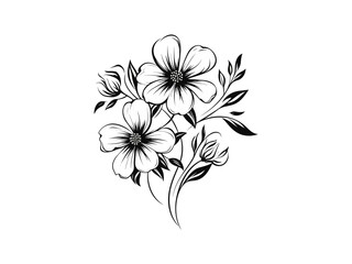 Obraz premium Beautiful minimalist flower illustration art.