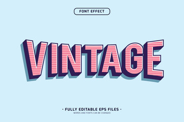 simple retro vintage text effect, editable vector text effect