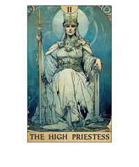 Vintage Tarot Card Number 2 The High Priestess