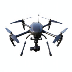 Police drone isolated on white background, png
