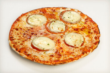 pizza with salami and cheese