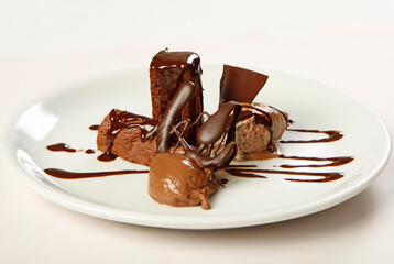 chocolate cake with sauce