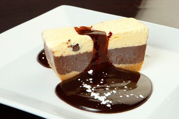 chocolate cake with cream