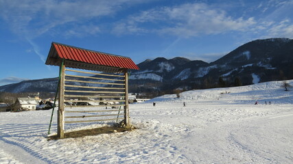 Single hayrack Bohinjska Bistrica, Slovenia