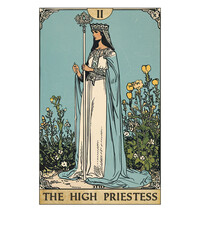 Vintage Tarot Card Number 2 The High Priestess