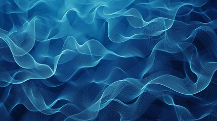 Obraz premium A pattern of squiggly lines in a blue background.
