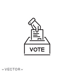 Ballot and election line vector icon. Vote and selection vector illustration. Ballot box linear sign. thin line symbol isolated on white background, editable stroke eps 10 vector illustration