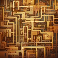  Pipe maze illustration background
