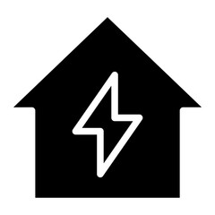 Fototapeta premium house with lightning bolt icon