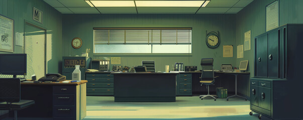 Interior of police station 