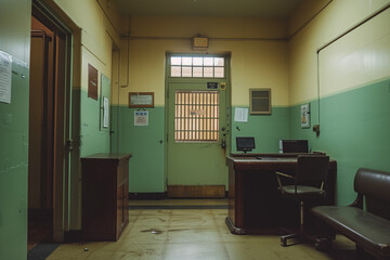 Interior of police station 