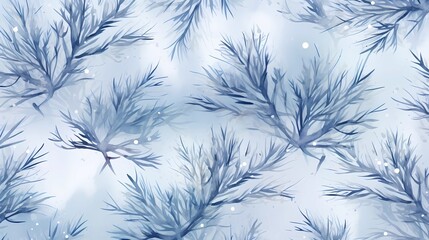 seamless background with coniferous branches pattern, coniferous, fir, 