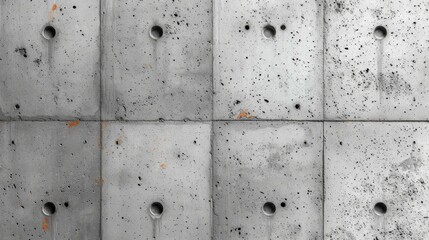 Gray concrete wall with circular holes