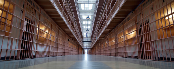 Interior of prison - obrazy, fototapety, plakaty