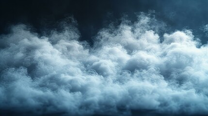 White smoke or vapor fog on a dark blue background.