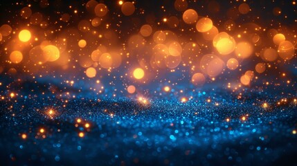 Fototapeta na wymiar Blue and orange glitter texture with shiny sparkles